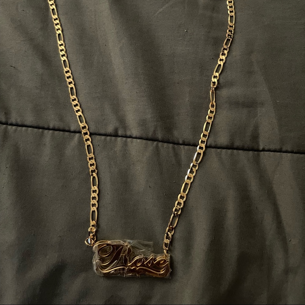Hello Ice Necklace Gold with name